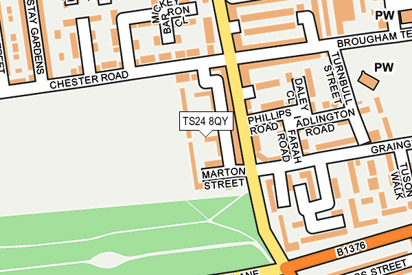 TS24 8QY map - OS OpenMap – Local (Ordnance Survey)