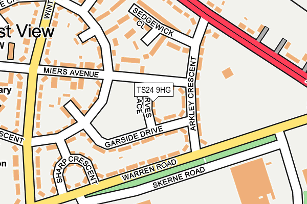 TS24 9HG map - OS OpenMap – Local (Ordnance Survey) TS24 9HG map - OS OpenMap – Local (Ordnance Survey)