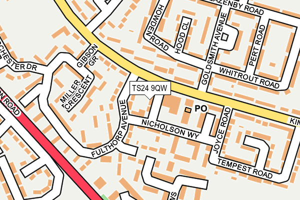 TS24 9QW map - OS OpenMap – Local (Ordnance Survey) TS24 9QW map - OS OpenMap – Local (Ordnance Survey)
