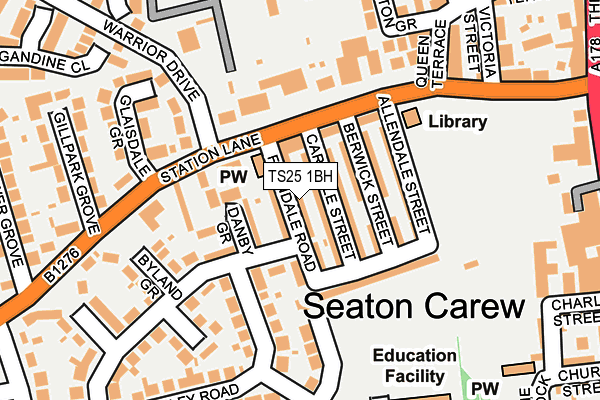TS25 1BH map - OS OpenMap – Local (Ordnance Survey) TS25 1BH map - OS OpenMap – Local (Ordnance Survey)
