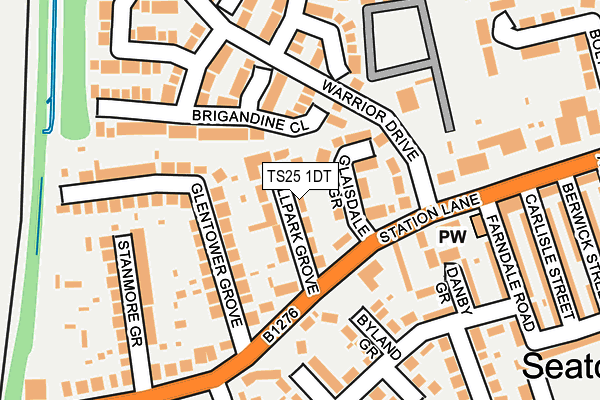 TS25 1DT map - OS OpenMap – Local (Ordnance Survey) TS25 1DT map - OS OpenMap – Local (Ordnance Survey)