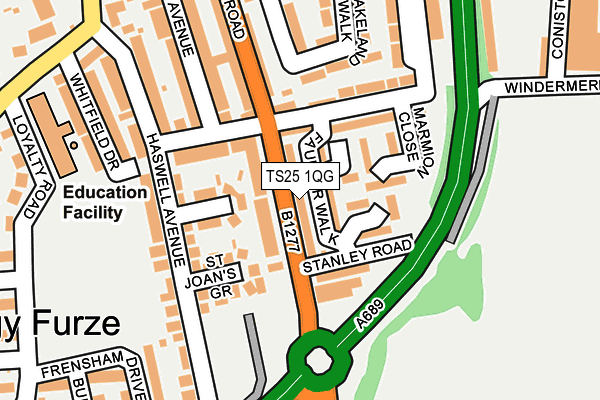 TS25 1QG map - OS OpenMap – Local (Ordnance Survey) TS25 1QG map - OS OpenMap – Local (Ordnance Survey)