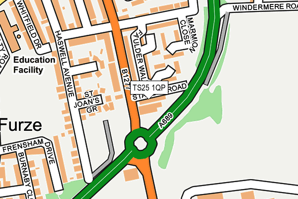 TS25 1QP map - OS OpenMap – Local (Ordnance Survey)