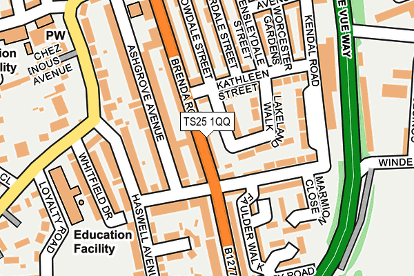 TS25 1QQ map - OS OpenMap – Local (Ordnance Survey) TS25 1QQ map - OS OpenMap – Local (Ordnance Survey)