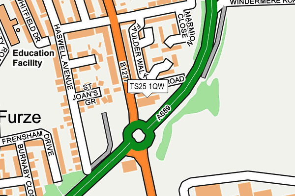 TS25 1QW map - OS OpenMap – Local (Ordnance Survey) TS25 1QW map - OS OpenMap – Local (Ordnance Survey)