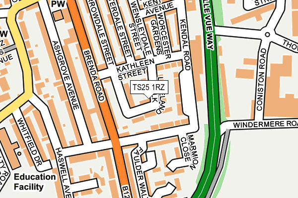 TS25 1RZ map - OS OpenMap – Local (Ordnance Survey) TS25 1RZ map - OS OpenMap – Local (Ordnance Survey)