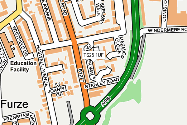 TS25 1UF map - OS OpenMap – Local (Ordnance Survey) TS25 1UF map - OS OpenMap – Local (Ordnance Survey)