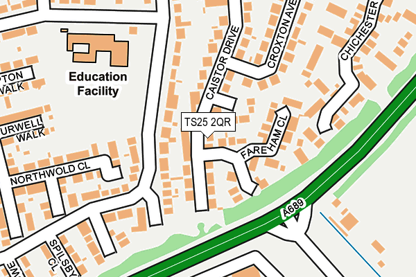 TS25 2QR map - OS OpenMap – Local (Ordnance Survey) TS25 2QR map - OS OpenMap – Local (Ordnance Survey)