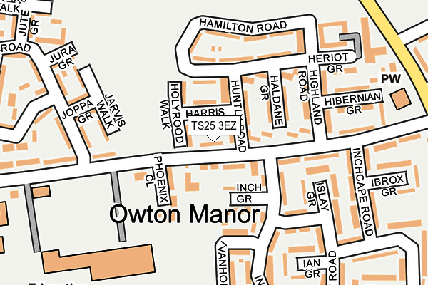 TS25 3EZ map - OS OpenMap – Local (Ordnance Survey)