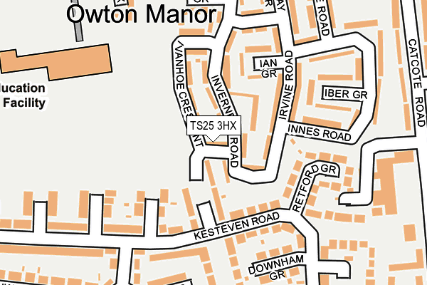 TS25 3HX map - OS OpenMap – Local (Ordnance Survey) TS25 3HX map - OS OpenMap – Local (Ordnance Survey)