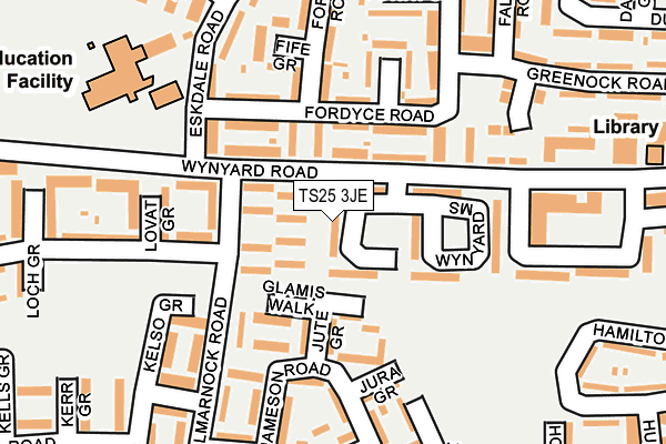 TS25 3JE map - OS OpenMap – Local (Ordnance Survey) TS25 3JE map - OS OpenMap – Local (Ordnance Survey)