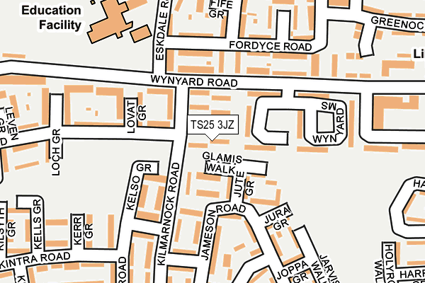 TS25 3JZ map - OS OpenMap – Local (Ordnance Survey) TS25 3JZ map - OS OpenMap – Local (Ordnance Survey)