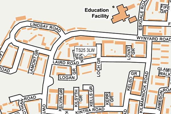 TS25 3LW map - OS OpenMap – Local (Ordnance Survey) TS25 3LW map - OS OpenMap – Local (Ordnance Survey)