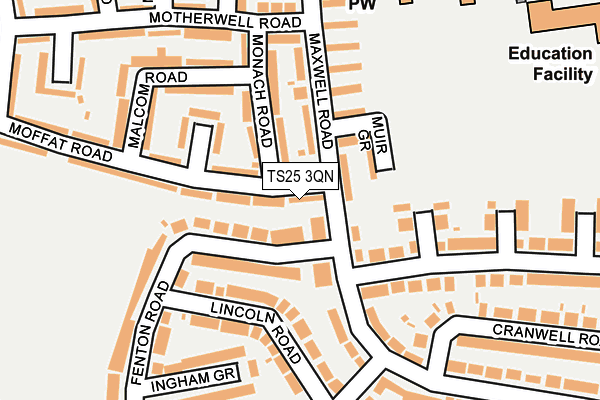 TS25 3QN map - OS OpenMap – Local (Ordnance Survey)