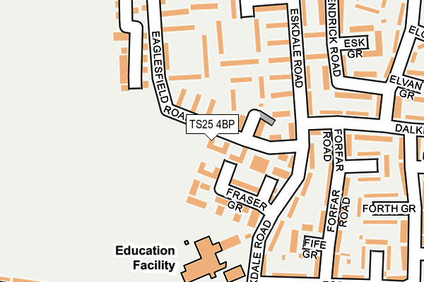 TS25 4BP map - OS OpenMap – Local (Ordnance Survey) TS25 4BP map - OS OpenMap – Local (Ordnance Survey)