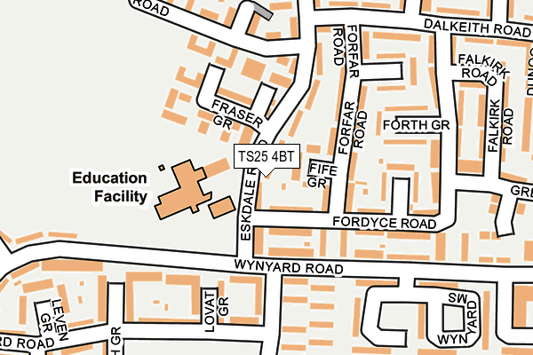TS25 4BT map - OS OpenMap – Local (Ordnance Survey) TS25 4BT map - OS OpenMap – Local (Ordnance Survey)