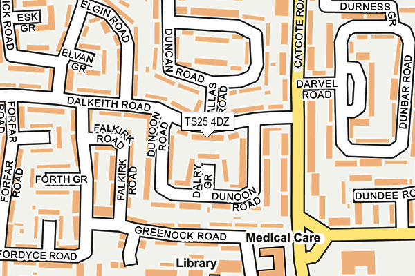 TS25 4DZ map - OS OpenMap – Local (Ordnance Survey) TS25 4DZ map - OS OpenMap – Local (Ordnance Survey)