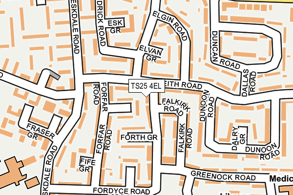 TS25 4EL map - OS OpenMap – Local (Ordnance Survey)