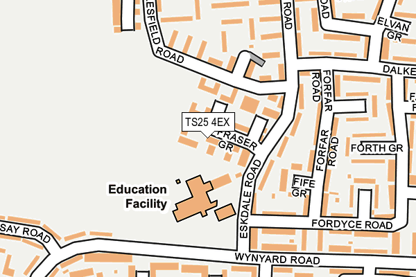 TS25 4EX map - OS OpenMap – Local (Ordnance Survey) TS25 4EX map - OS OpenMap – Local (Ordnance Survey)