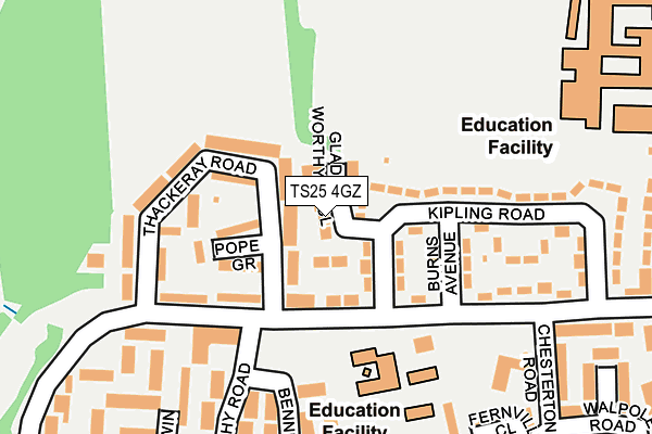 TS25 4GZ map - OS OpenMap – Local (Ordnance Survey) TS25 4GZ map - OS OpenMap – Local (Ordnance Survey)