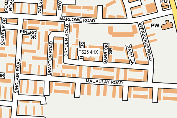 TS25 4HX map - OS OpenMap – Local (Ordnance Survey) TS25 4HX map - OS OpenMap – Local (Ordnance Survey)