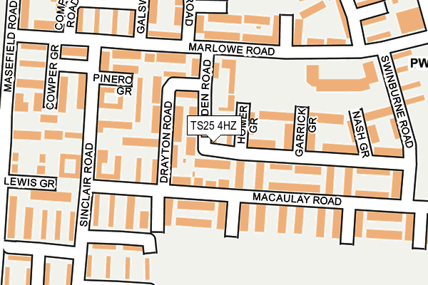TS25 4HZ map - OS OpenMap – Local (Ordnance Survey) TS25 4HZ map - OS OpenMap – Local (Ordnance Survey)