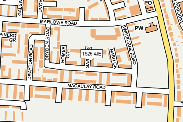 TS25 4JE map - OS OpenMap – Local (Ordnance Survey) TS25 4JE map - OS OpenMap – Local (Ordnance Survey)
