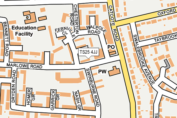 TS25 4JJ map - OS OpenMap – Local (Ordnance Survey)