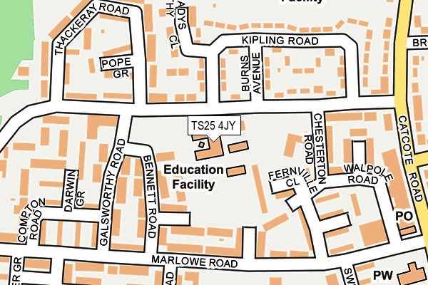 TS25 4JY map - OS OpenMap – Local (Ordnance Survey) TS25 4JY map - OS OpenMap – Local (Ordnance Survey)