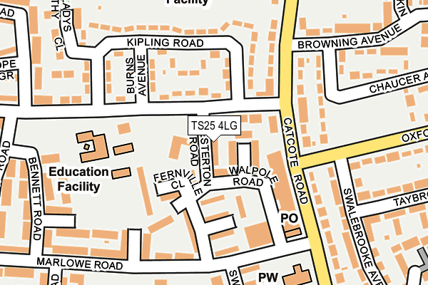 TS25 4LG map - OS OpenMap – Local (Ordnance Survey)