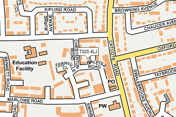 TS25 4LJ map - OS OpenMap – Local (Ordnance Survey) TS25 4LJ map - OS OpenMap – Local (Ordnance Survey)