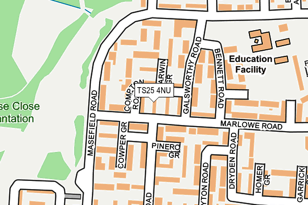 TS25 4NU map - OS OpenMap – Local (Ordnance Survey) TS25 4NU map - OS OpenMap – Local (Ordnance Survey)