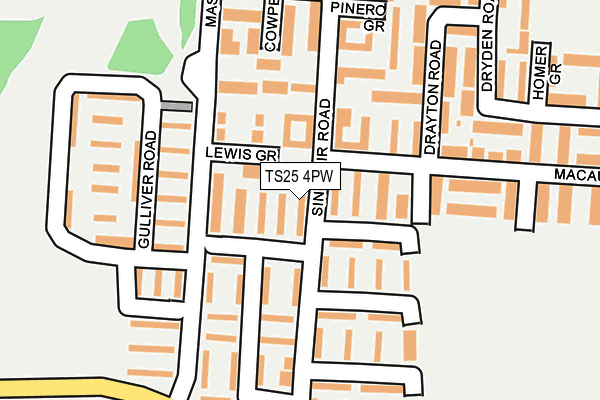 TS25 4PW map - OS OpenMap – Local (Ordnance Survey) TS25 4PW map - OS OpenMap – Local (Ordnance Survey)
