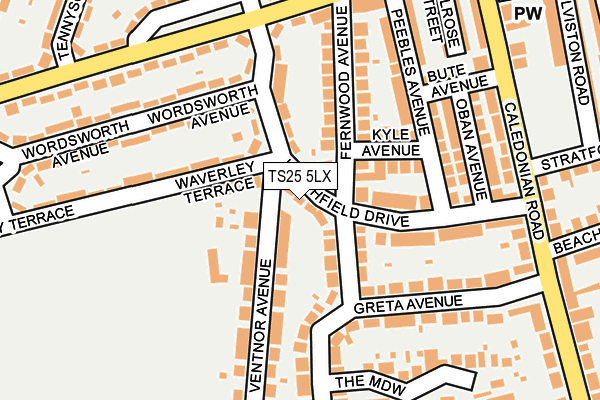 TS25 5LX map - OS OpenMap – Local (Ordnance Survey) TS25 5LX map - OS OpenMap – Local (Ordnance Survey)
