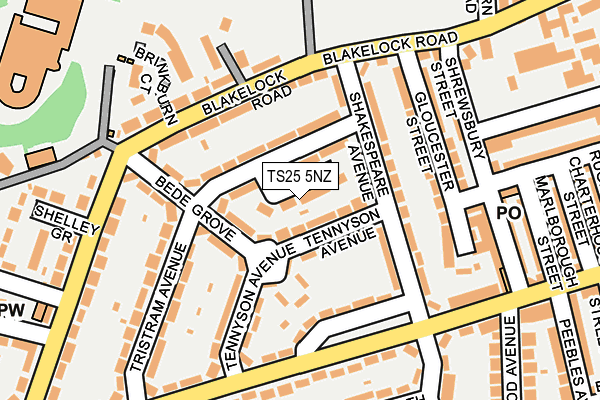 TS25 5NZ map - OS OpenMap – Local (Ordnance Survey) TS25 5NZ map - OS OpenMap – Local (Ordnance Survey)