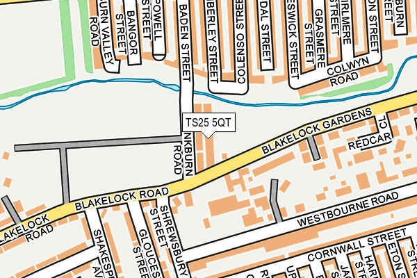 TS25 5QT map - OS OpenMap – Local (Ordnance Survey) TS25 5QT map - OS OpenMap – Local (Ordnance Survey)