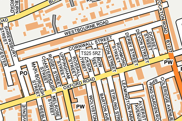 TS25 5RZ map - OS OpenMap – Local (Ordnance Survey)