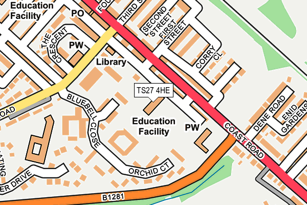 TS27 4HE map - OS OpenMap – Local (Ordnance Survey) TS27 4HE map - OS OpenMap – Local (Ordnance Survey)