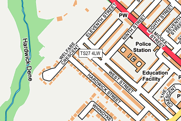 TS27 4LW map - OS OpenMap – Local (Ordnance Survey) TS27 4LW map - OS OpenMap – Local (Ordnance Survey)