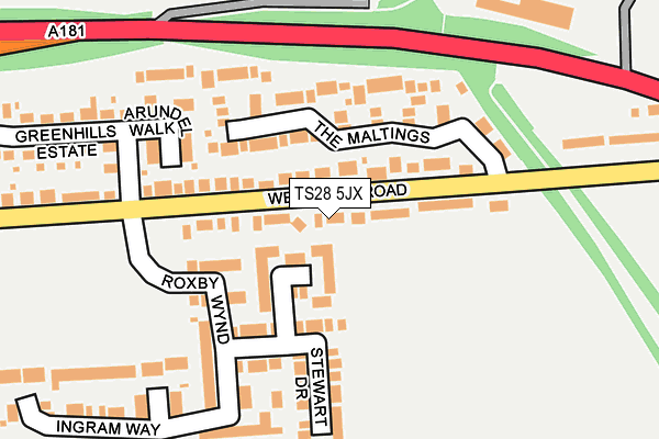 TS28 5JX map - OS OpenMap – Local (Ordnance Survey) TS28 5JX map - OS OpenMap – Local (Ordnance Survey)