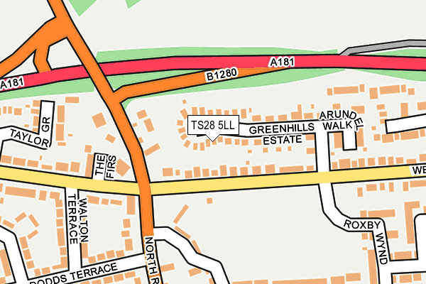TS28 5LL map - OS OpenMap – Local (Ordnance Survey) TS28 5LL map - OS OpenMap – Local (Ordnance Survey)