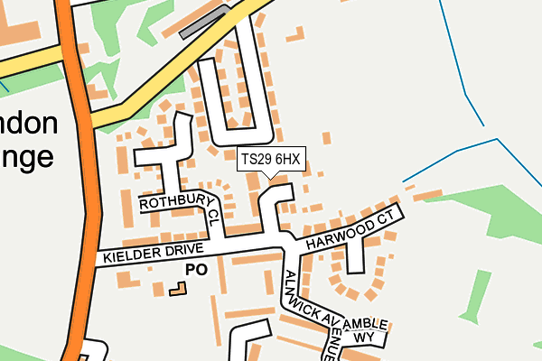 TS29 6HX map - OS OpenMap – Local (Ordnance Survey) TS29 6HX map - OS OpenMap – Local (Ordnance Survey)