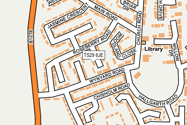 TS29 6JE map - OS OpenMap – Local (Ordnance Survey) TS29 6JE map - OS OpenMap – Local (Ordnance Survey)