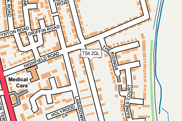 TS4 2QL map - OS OpenMap – Local (Ordnance Survey) TS4 2QL map - OS OpenMap – Local (Ordnance Survey)