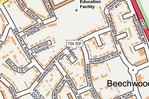 TS4 3DF map - OS OpenMap – Local (Ordnance Survey) TS4 3DF map - OS OpenMap – Local (Ordnance Survey)