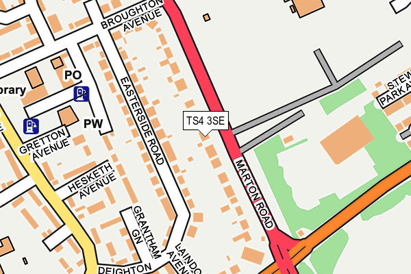 TS4 3SE map - OS OpenMap – Local (Ordnance Survey)