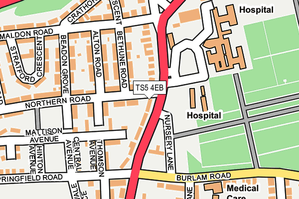 TS5 4EB map - OS OpenMap – Local (Ordnance Survey) TS5 4EB map - OS OpenMap – Local (Ordnance Survey)