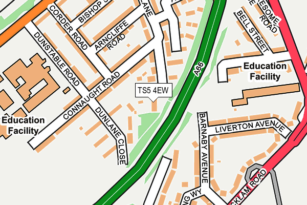 TS5 4EW map - OS OpenMap – Local (Ordnance Survey) TS5 4EW map - OS OpenMap – Local (Ordnance Survey)