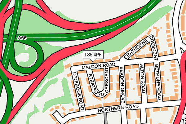TS5 4PF map - OS OpenMap – Local (Ordnance Survey) TS5 4PF map - OS OpenMap – Local (Ordnance Survey)