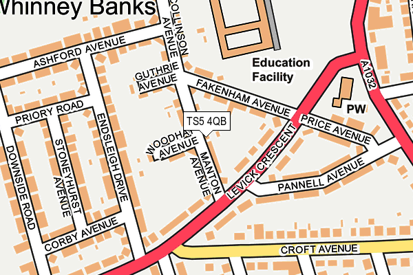 TS5 4QB map - OS OpenMap – Local (Ordnance Survey) TS5 4QB map - OS OpenMap – Local (Ordnance Survey)
